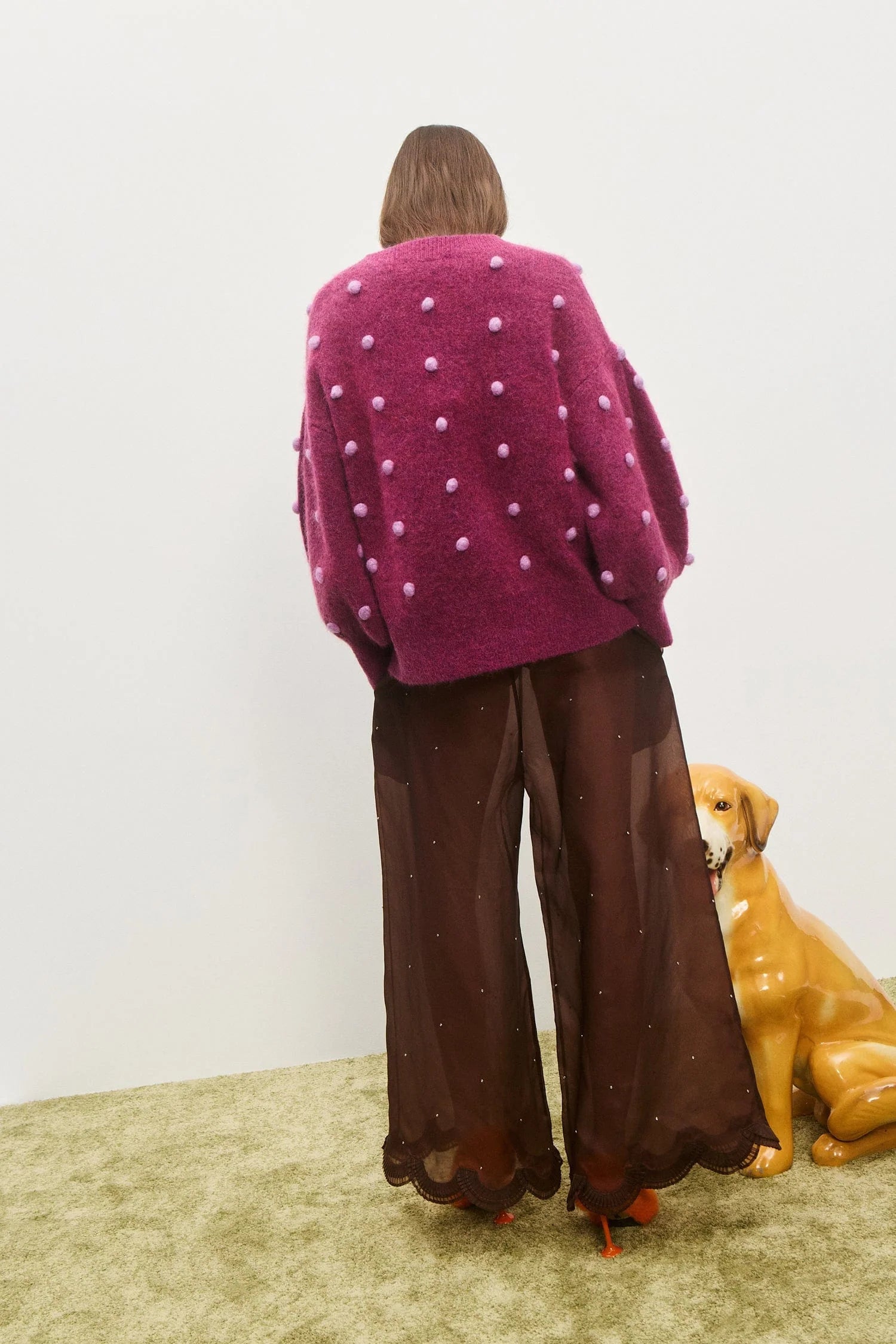 Elia Mulberry Balloon Sweater Back Image
