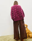 Elia Mulberry Balloon Sweater Back Image