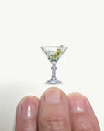 Martini Glass Miniature Watercolor Painting - Art Print