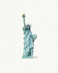 Statue of Liberty Miniature Watercolor Painting - Art Print