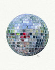 Disco Ball Miniature Watercolor Painting - Art Print