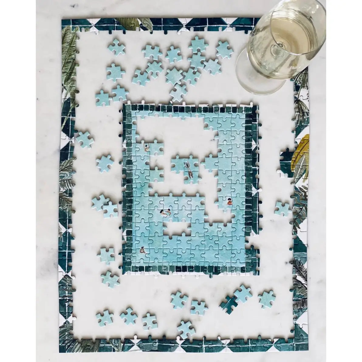 450pc Puzzle &amp; Glue Kit: Swim Club By Isabelle Vandeplassche