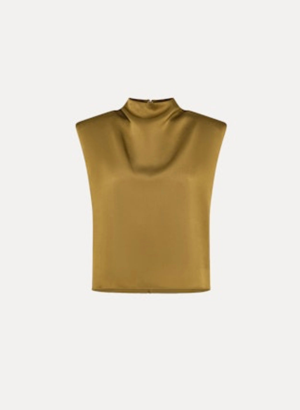 Gold sleeveless top on a white background