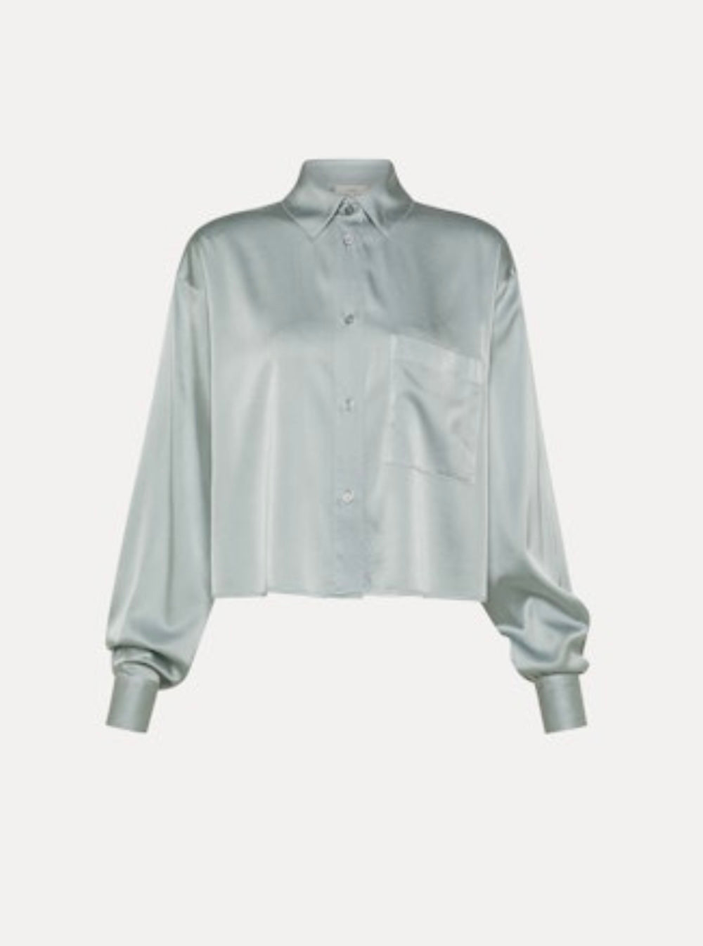 forte_forte stretch Silk satin shirt chocolat noir