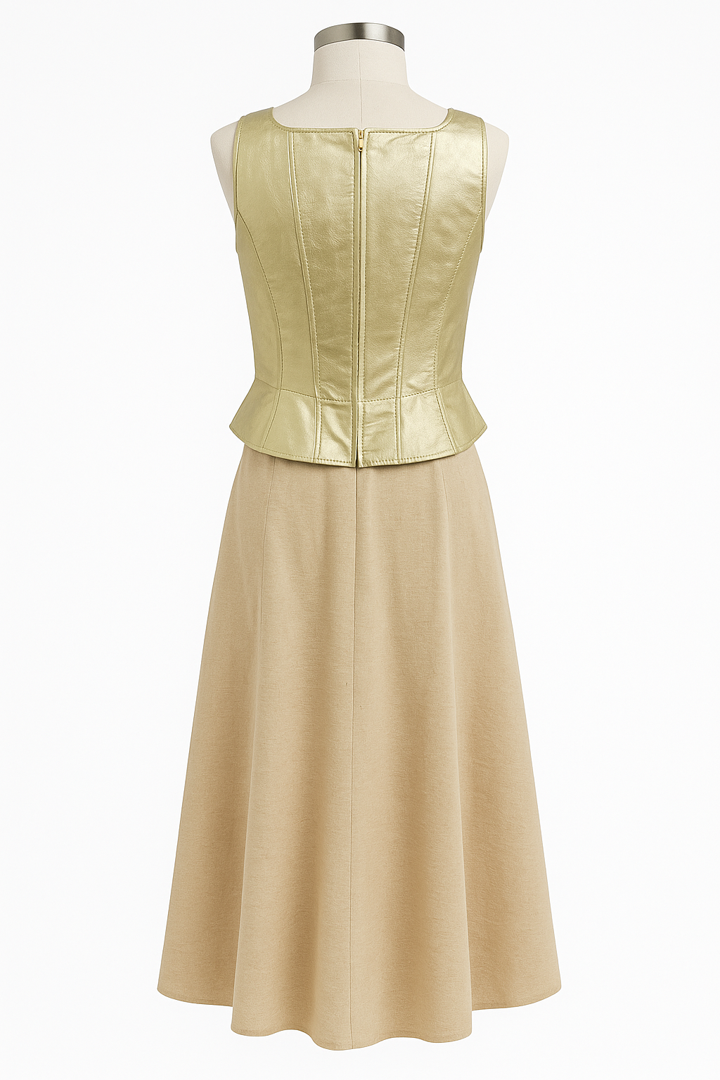 Martel Maxi Dress Gold Cream from Made in Studio Back View